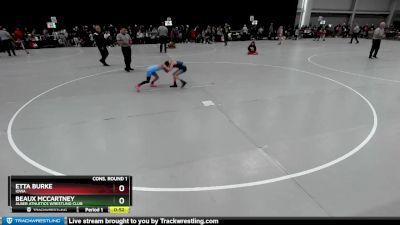 52-55 lbs Cons. Round 1 - Beaux McCartney, Alber Athletics Wrestling Club vs Etta Burke, Iowa