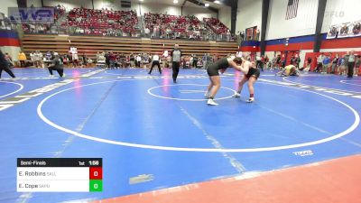 155 lbs Semifinal - Emilie Robbins, Sallisaw vs Elizabeth Cope, Sapulpa High School