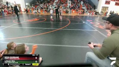 77 lbs Quarterfinal - Logan Hill, Cody Wrestling Club vs Nova Burbank, Powell Wrestling Club