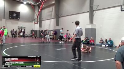 95 lbs Semifinal - Lakemon Hancock, Alpha Elite vs Gage Hinton, Hartselle