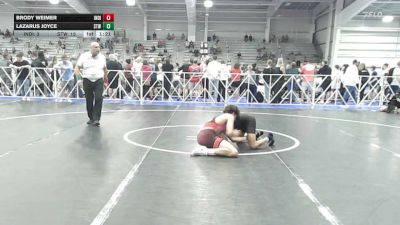 132 lbs Round Of 64 - Brody Weimer, Indiana Outlaws White - HSB vs Lazarus Joyce, Shore Thing Surf - HSB