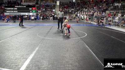 43 lbs Quarterfinal - Weston Rice, Linn County vs Canyon Lies, Bluestem