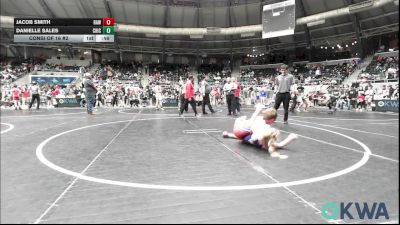 100 lbs Consi Of 16 #2 - Jacob Smith, Raw Wrestling Club vs Danielle Sales, Chickasha Youth Wrestling