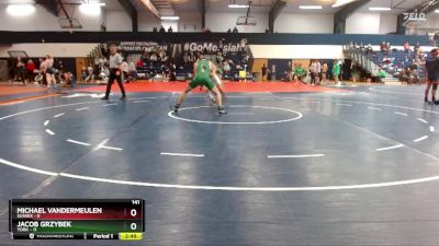 141 lbs Finals (2 Team) - Jacob Grzybek, York vs Michael VanderMeulen, Sussex