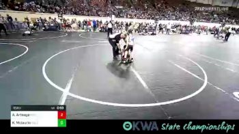 55 lbs Round Of 16 - Adrian Arteaga, Ponca City Wildcat Wrestling vs Kadan Mclaurin, Tulsa North Mabee Stampede