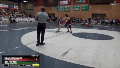 165 lbs Cons. Round 1 - Israel Manriquez, Victor Valley College vs Ben Montez, Fresno City College