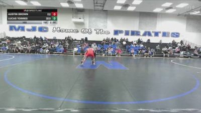 165 lbs Quarters & 1st Wb (16 Team) - Austin Brown, Fresno City College vs Lucas Torres, Skyline College