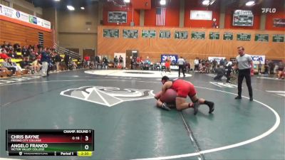285 lbs Champ. Round 1 - Angelo Franco, Victor Valley College vs Chris Bayne, Fresno City College