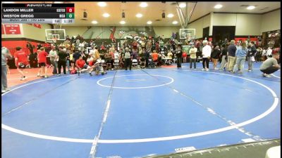 140 lbs Quarterfinal - Landon Miller, Kiefer High School vs Weston Gregg, McAlester