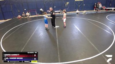 98 lbs 1st Place Match - Hawke Garrett, WI vs Cael Vander Broek, SD