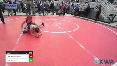 100 lbs Consi Of 8 #2 - Connor Richardson, Barnsdall Youth Wrestling vs Corbyn Butler, Newkirk Takedown Club