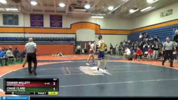 157 lbs Cons. Round 1 - Chase Clark, Augustana College vs Tanner Willett, North Central (IL)