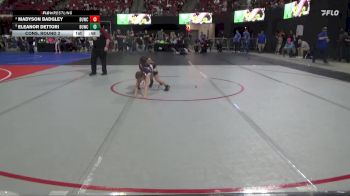 57 lbs Cons. Round 2 - Madyson Badgley, Rugrats vs Eleanor Dettori, Livingston Wrestling Club