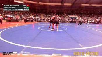 Quarterfinal - Maddie Matthiessen, Hawks WC Lincoln, Ne vs `Fiery` Irie Wait, Terminator Wrestling Academy