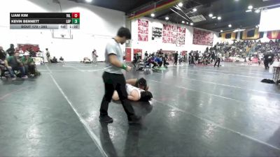 285 lbs Champ. Round 1 - Liam Kim, Valenicia (Santa Clarita) vs Kevin Bennett, Long Beach Poly