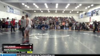 126 lbs Champ. Round 2 - Cade Leonard, Fullerton Union High School Wr vs Mason Savidan, Sunkist Kids Monster Garage