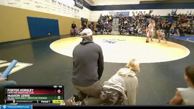 49 lbs Quarterfinal - Porter Horsley, Lakeland Wrestling Club vs Hudson Lewis, Inland Northwest Wrestling Training Center