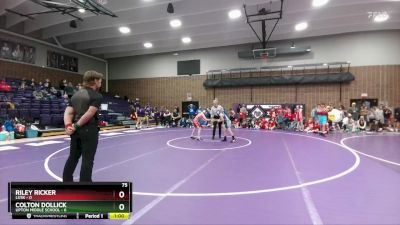 75 lbs Finals (2 Team) - Colton Dollick, Upton Middle School vs Riley Ricker, Lusk