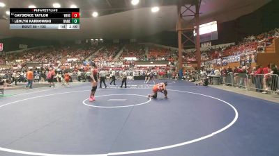 155 lbs Champ. Round 1 - Leolyn Karnowski, Wamego HS vs Caydence Taylor, Wellington HS