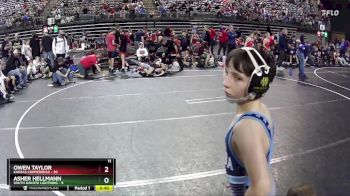 90 lbs Quarterfinals (8 Team) - Owen Taylor, Kansas Copperhead vs Asher Hellmann, South Dakota Lightning