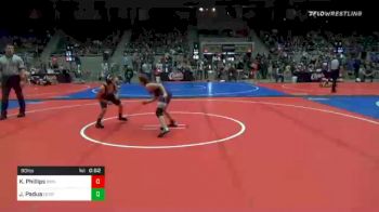 90 lbs Quarterfinal - Kambrey Phillips, Bristow Youth Wrestling vs Jaden Padua, Derby Wrestling Club