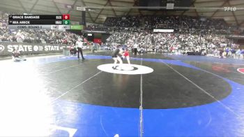 Girls 2A 105 lbs Cons. Round 2 - Mia Amick, North Mason (Girls) vs Grace Sandage, Black Hills (Girls)