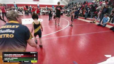 39-40 lbs Round 4 - Beauden Brethauer, Platte Valley Jr. Wrestling vs Lucas Lozano, Greeley Metro