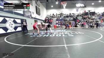 150 lbs Round Of 32 - Wyatt Bussell, Mannford High vs Racen Stacy, Hilldale