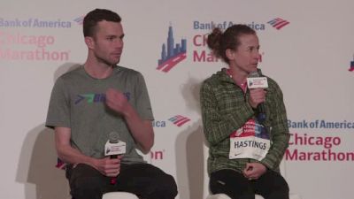 2014 Chicago Marathon Press Conference Top Americans Amy Hastings, Bobby Curtis