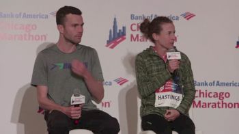 2014 Chicago Marathon Press Conference Top Americans Amy Hastings, Bobby Curtis