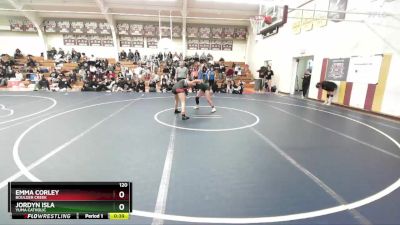 120 lbs Cons. Semi - Emma Corley, Boulder Creek vs Jordyn Isla, Yuma Catholic