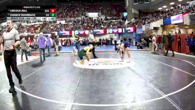 AA - 126 lbs Cons. Round 1 - Chance Rohrback, Great Falls CMR vs Lincoln Zell, Butte