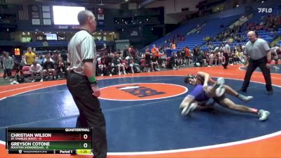 215 lbs Quarterfinals (8 Team) - Christian Wilson, St. Charles (East) vs Greyson Cotone, Rockton (Hononegah)