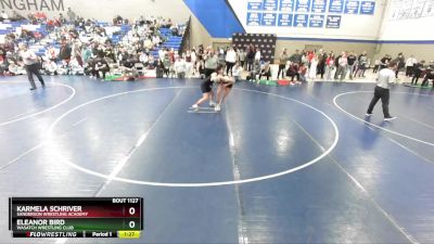 125 lbs Cons. Round 3 - Karmela Schriver, Sanderson Wrestling Academy vs Eleanor Bird, Wasatch Wrestling Club