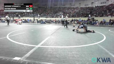 75 lbs Consi Of 8 #2 - Anthony Stewart II, Midwest City Bombers Youth Wrestling Club vs Kutter Means, Brushy Wrestling Club
