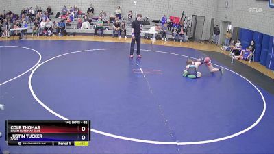 92 lbs Semifinal - Cole Thomas, Salem Elite Mat Club vs Justin Tucker, COWA