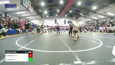 67 lbs Quarterfinal - Brennon Roblyer, Broken Arrow Wrestling Club vs Noah Gibson, Keystone Wrestling Club