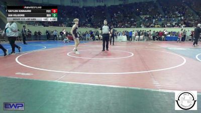 87 lbs Consi Of 16 #1 - Vaylen Kinnaird, Poteau vs Ian Kilgore, Ironhead Wrestling Club