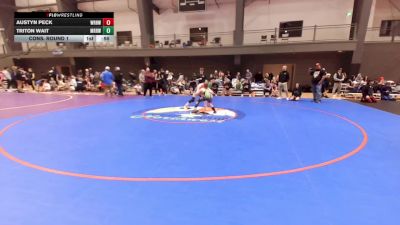 U12 FK - 92 lbs Champ. Round 2 - Austyn Peck, White River Hornets Wrestling Club vs Triton Wait, Mat Rats Rebooted Wrestling