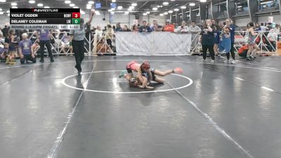 60 lbs Round 3 (4:30pm Friday) - Delaney Coleman, Lady Reapers vs Violet Ogden, NCWAY National Team