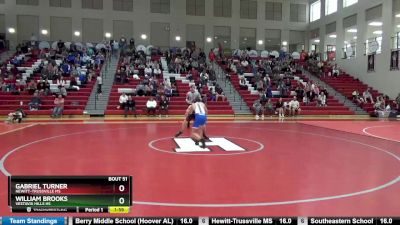 132 lbs Quarterfinal - Gabriel Turner, Hewitt-Trussville MS vs William Brooks, Vestavia Hills HS