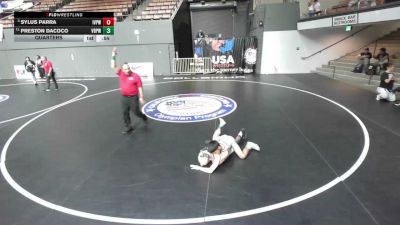 74 lbs Quarters - Sylus Parra, Imperial Valley Panthers Wrestling vs Preston Dacoco, Vasky Bros\Pitman Wrestling Club