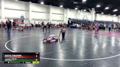 120 lbs Round 4 (6 Team) - Justus Thrasher, Indiana Smackdown Gold vs Cason Fitch, Iowa Hawks