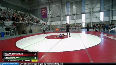 45-48 lbs Round 3 - Declan Broncheau, Lewiston WC vs Karsyn Bircher, NorthEast 509 WC