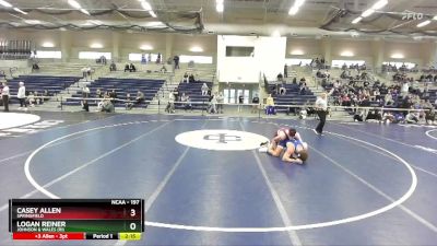 197 lbs Quarterfinal - Casey Allen, Springfield vs Logan Reiner, Johnson & Wales (RI)