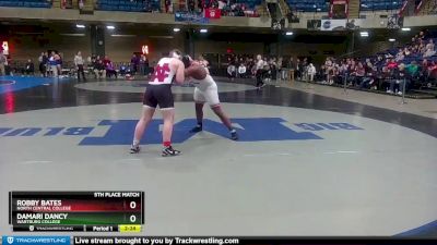 285 lbs 5th Place Match - Damari Dancy, Wartburg College vs Robby Bates, North Central College