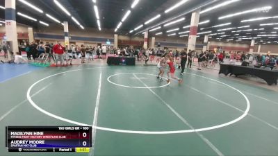 100 lbs Semifinal - Madilynn Hine, Fitness Fight Factory Wrestling Club vs Audrey Moore, Spartan Mat Club