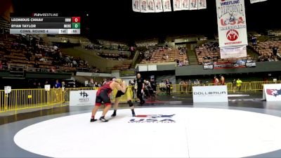 Junior Boys - 215 lbs Cons. Round 4 - Ryan Taylor, Maria Carrillo High School Wrestling vs Leonidus Chhav, Red Wave Wrestling