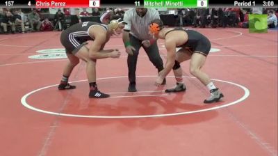 157lbs Match Mitch Minotti (Lehigh) vs Chris Perez (Princeton)