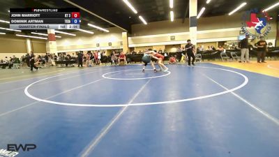 132 lbs Quarterfinal - John Marriott, KT 3 Style Wrestling Club vs Dominik Artman, Texans Wrestling Club